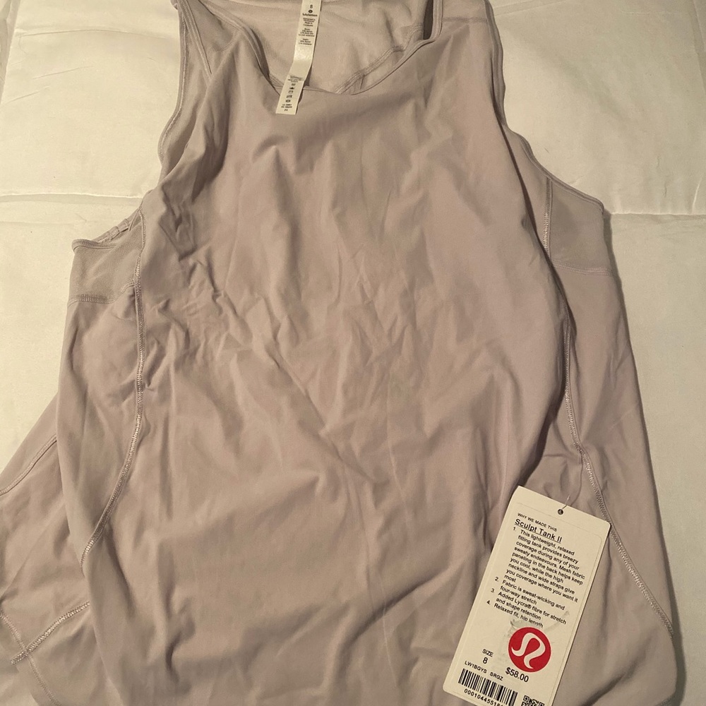 NWT lulu lemon sculpt tank light lavender size 8
